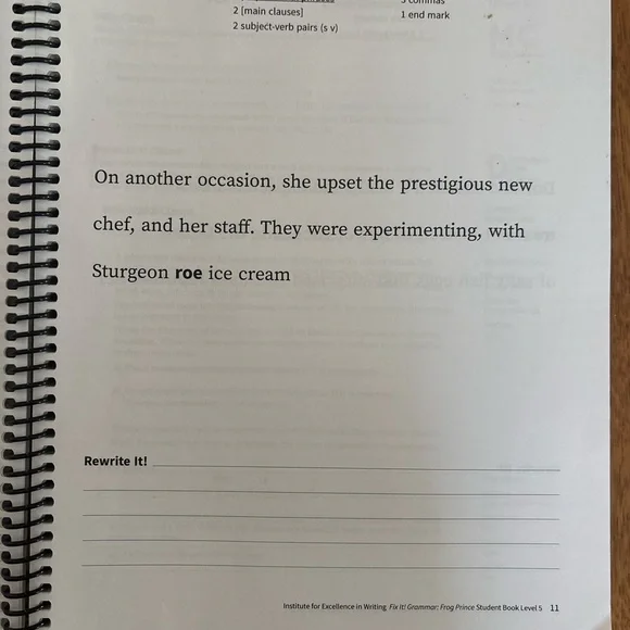 Fix It! Frog Prince Grammar Student Book Homeschool Curriculum - Picture 4 of 5